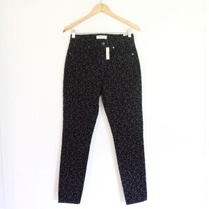 Madewell Flocked Leopard Mid-Rise Skinny Jeans